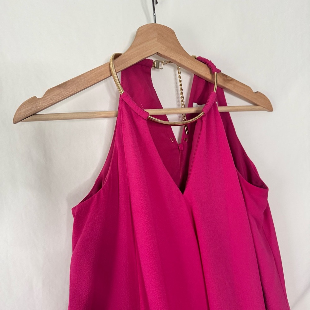 Kensie Snake Chain Pink Asymmetrical Party Dress - Picture 7 of 16